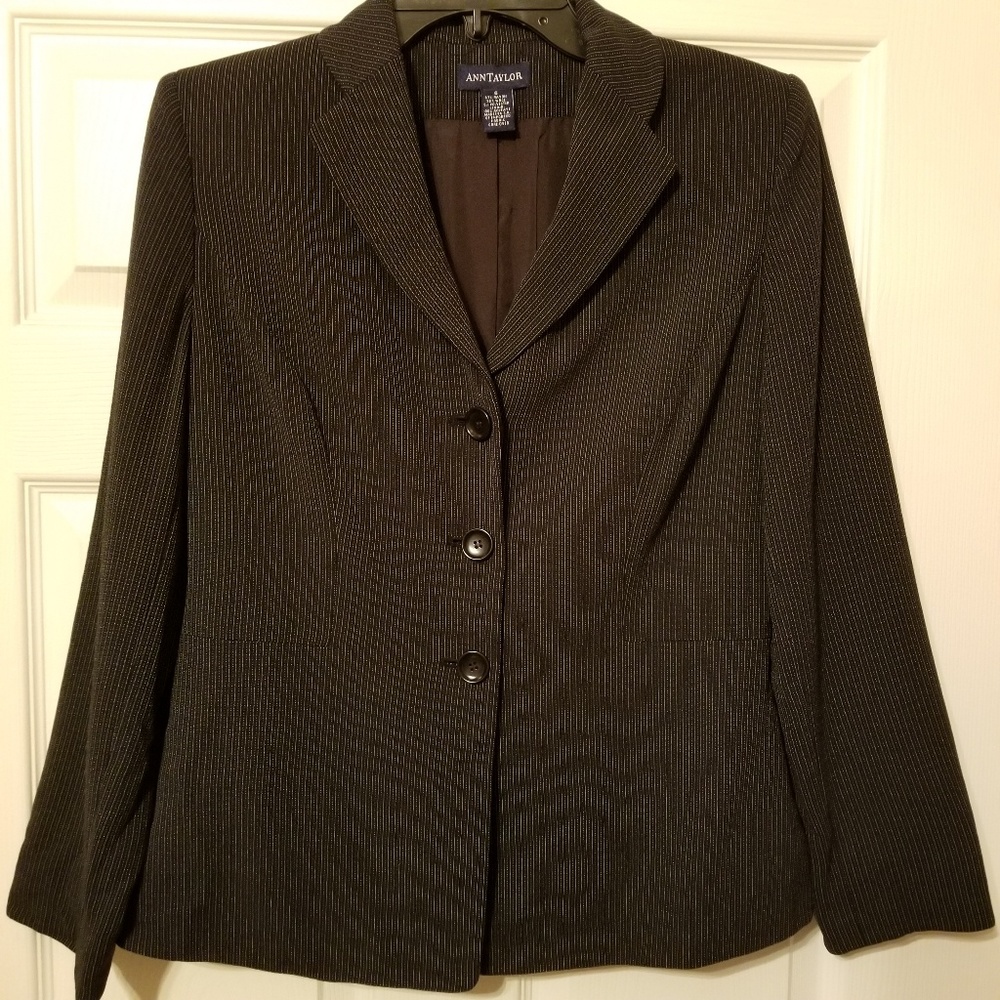 Ann Taylor dress striped coat size 6